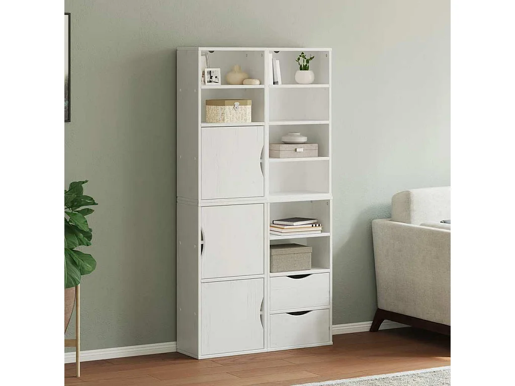 Armoires latérales 4 pcs ODDA blanc 40x24x79 cm bois massif pin