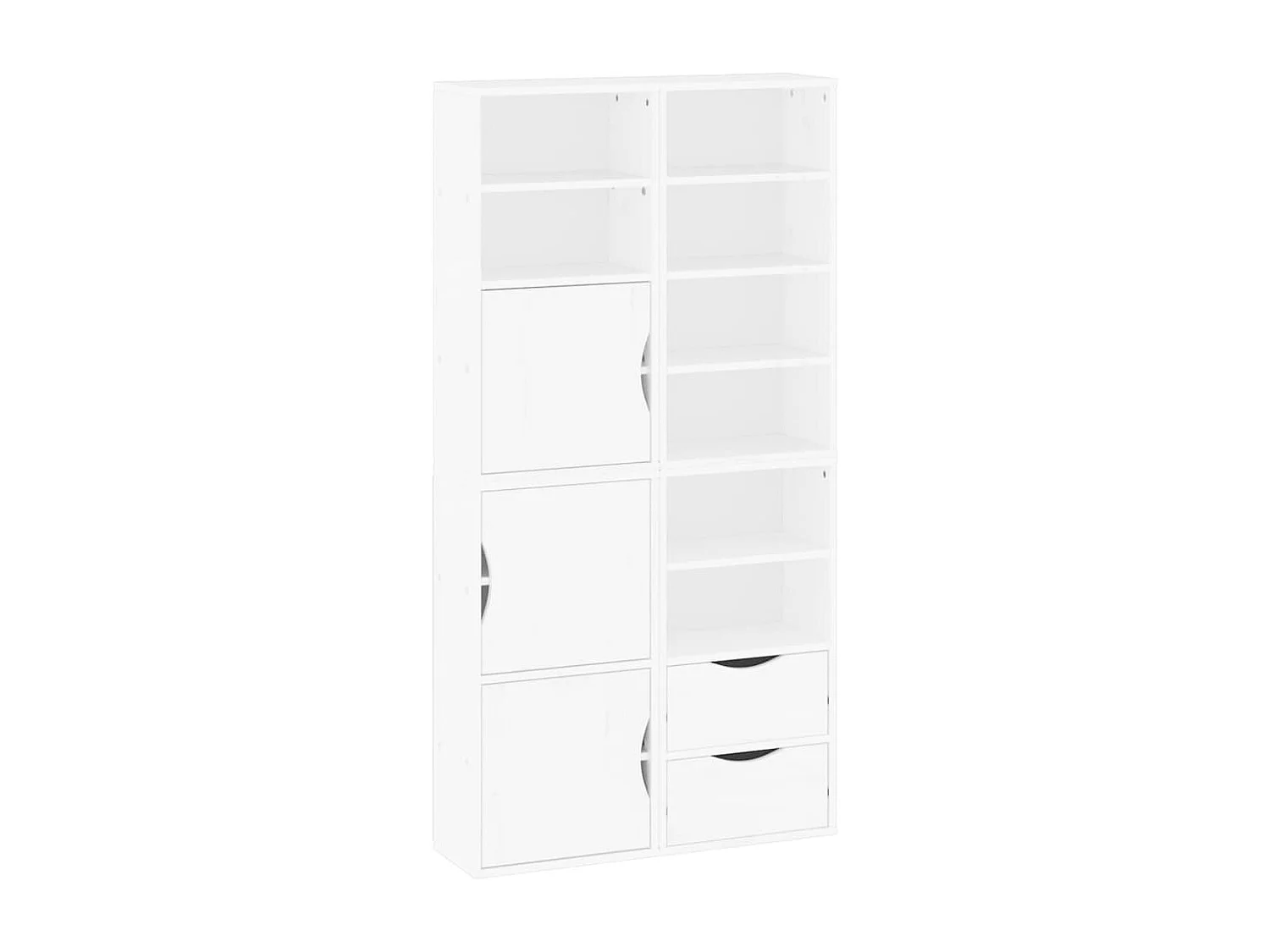 Armoires latérales 4 pcs ODDA blanc 40x24x79 cm bois massif pin