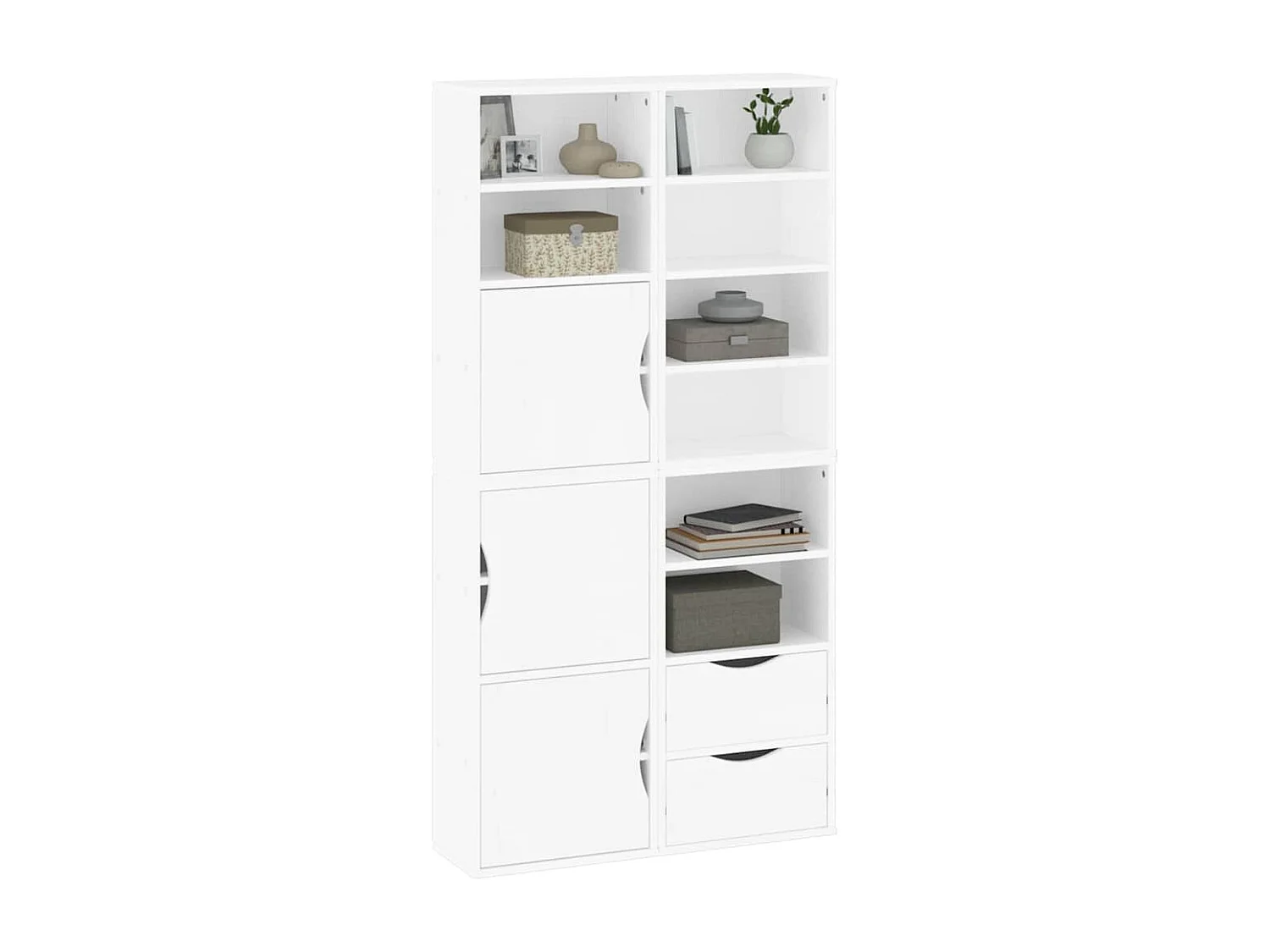 Armoires latérales 4 pcs ODDA blanc 40x24x79 cm bois massif pin