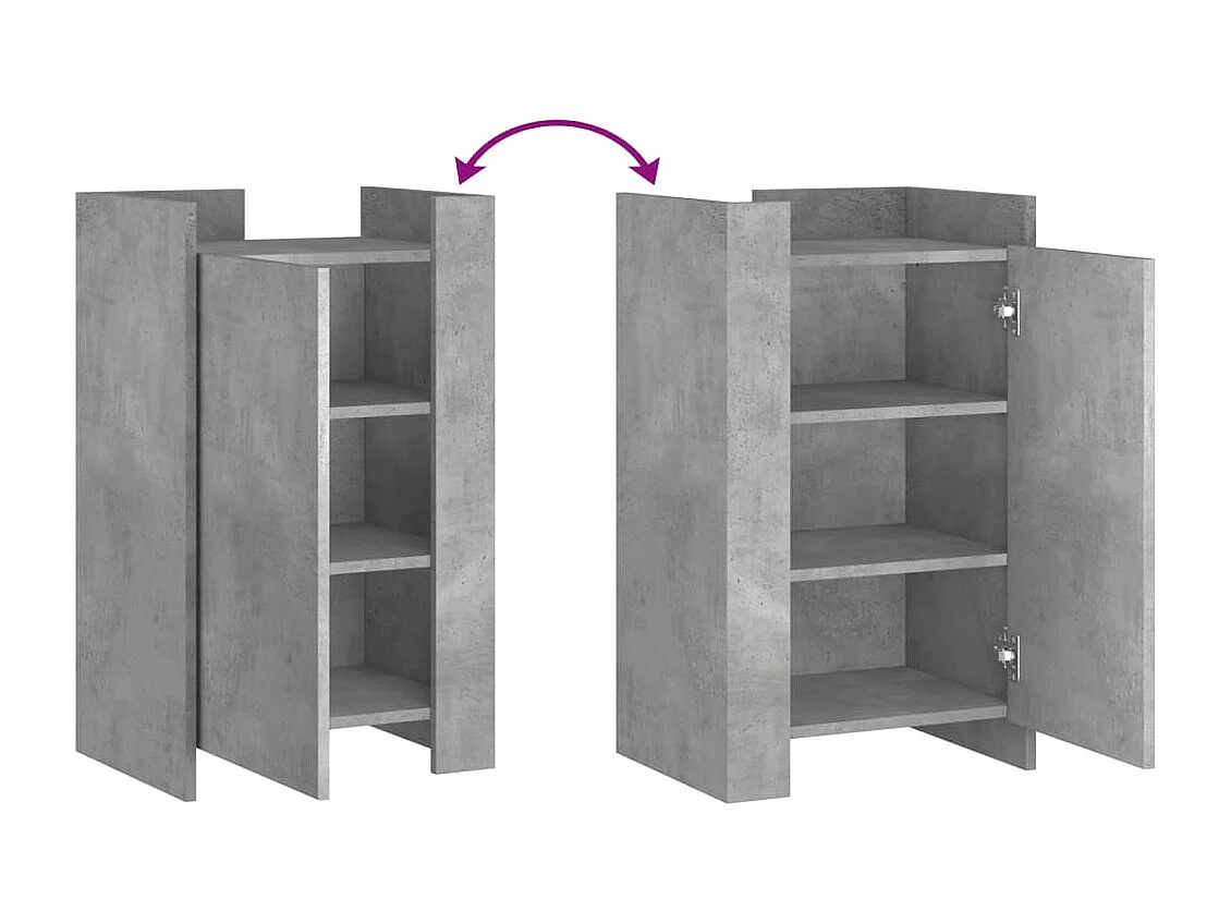 Buffet gris béton 45x35x75 cm Bois d'ingénierie