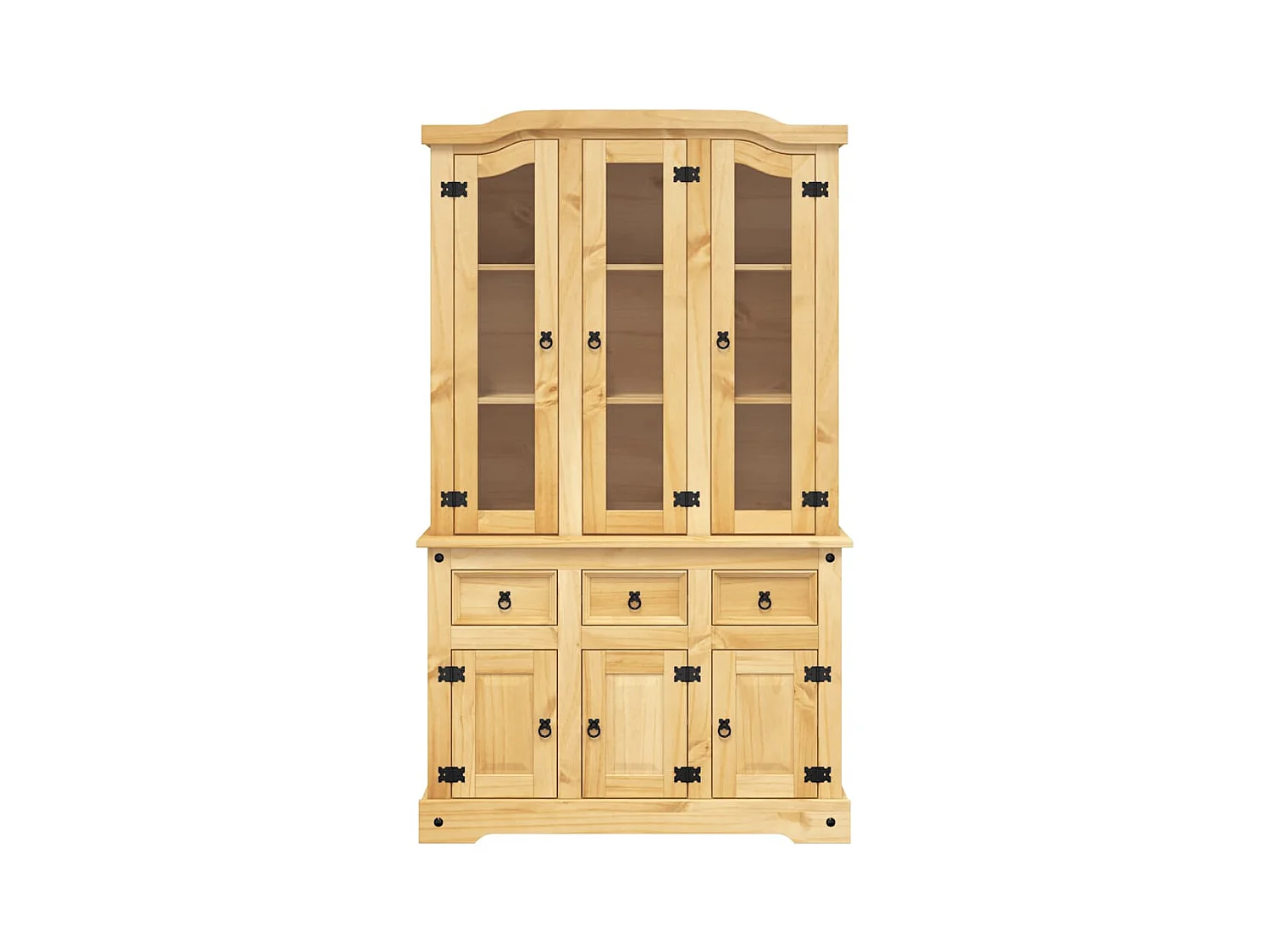 Buffet Corona marron 112x43x196 cm bois massif pin mexicain