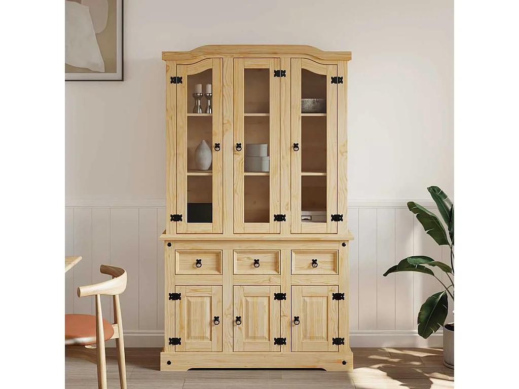 Corona bruin dressoir 112x43x196 cm massief Mexicaans grenenhout