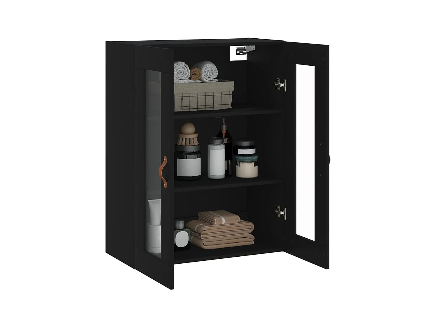 Mobiletto da parete nero 69,5x34x90 cm