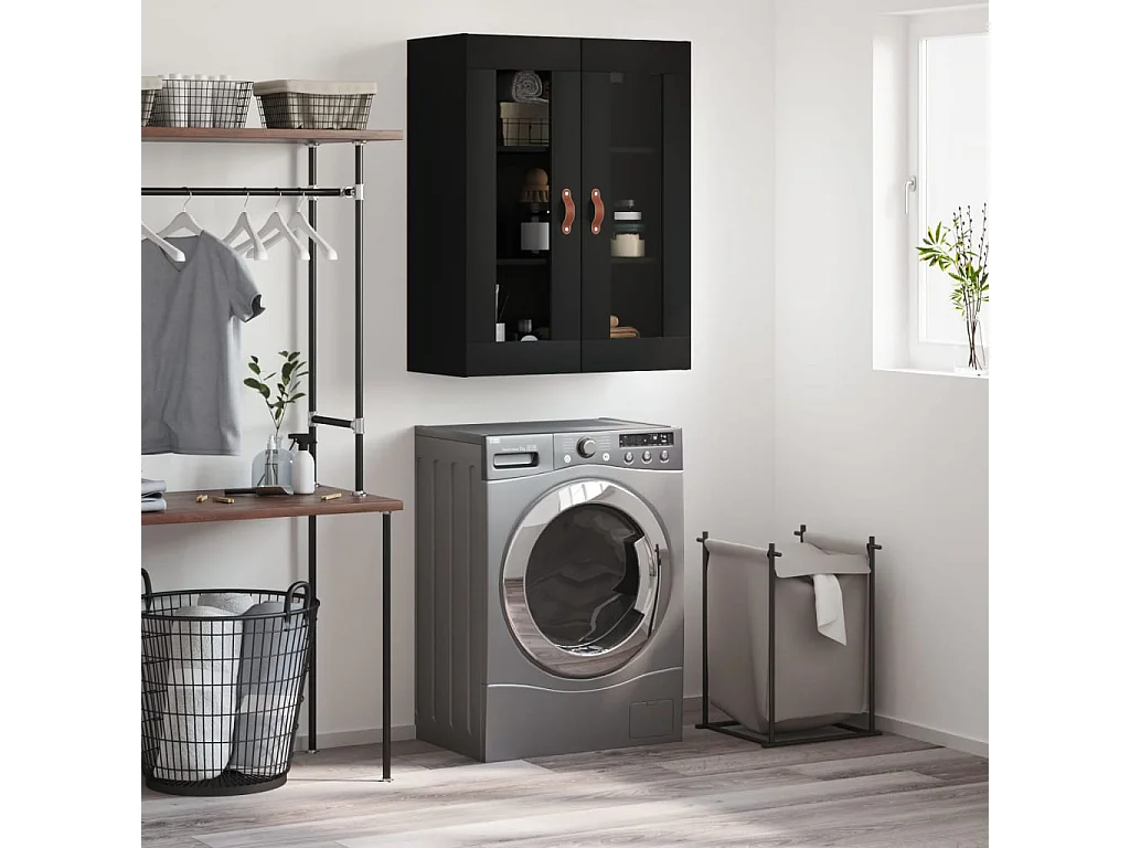 Armoire murale noir 69,5x34x90 cm