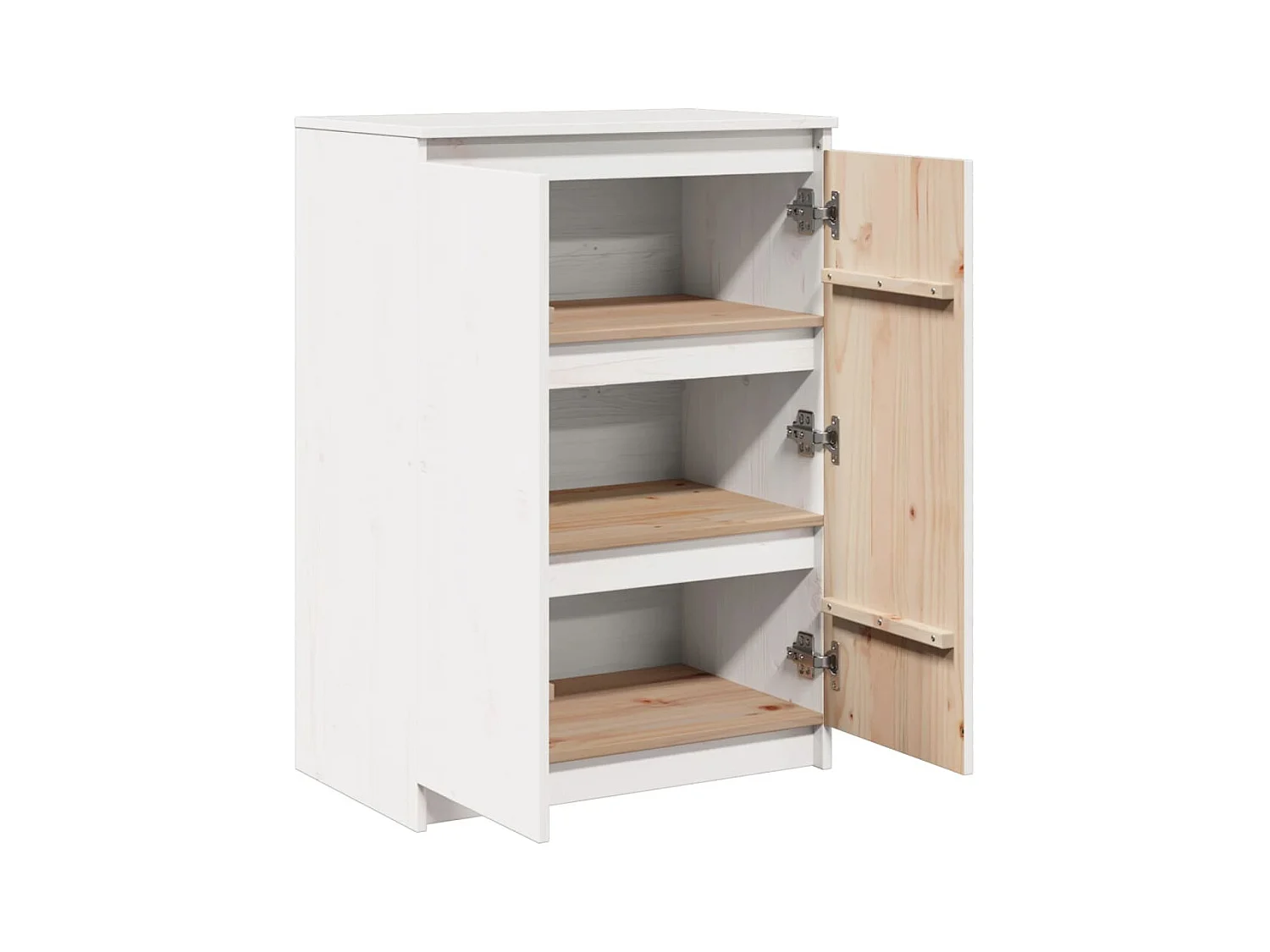 Buffet Blanc 60x36x84 cm Bois de pin massif