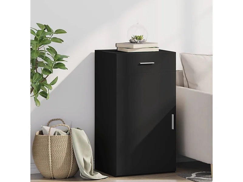 Buffet noir 50x42,5x93 cm bois d'ingénierie