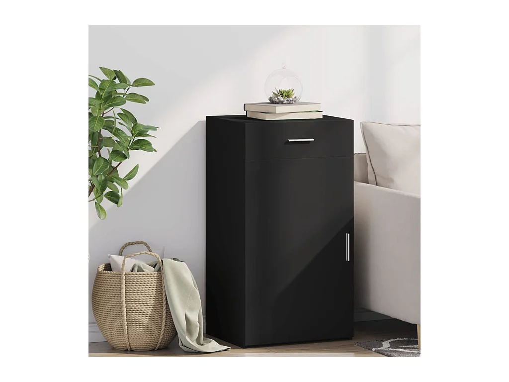 Buffet noir 50x42,5x93 cm bois d'ingénierie