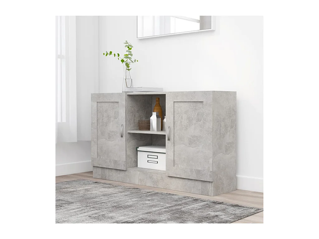 Buffet Gris béton 120x30,5x70 cm Bois d'ingénierie