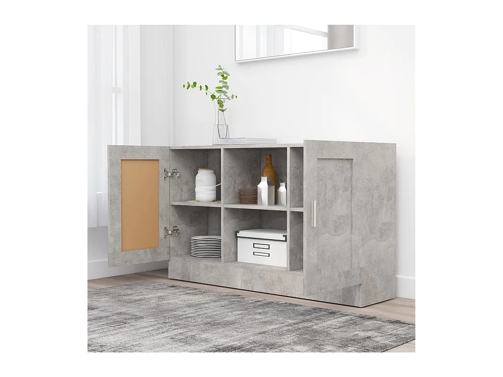Buffet Gris béton 120x30,5x70 cm Bois d'ingénierie