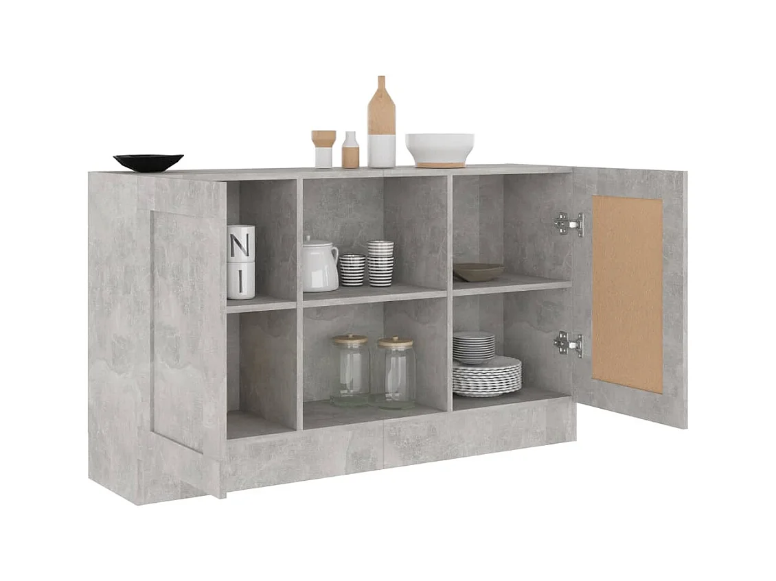 Buffet Gris béton 120x30,5x70 cm Bois d'ingénierie