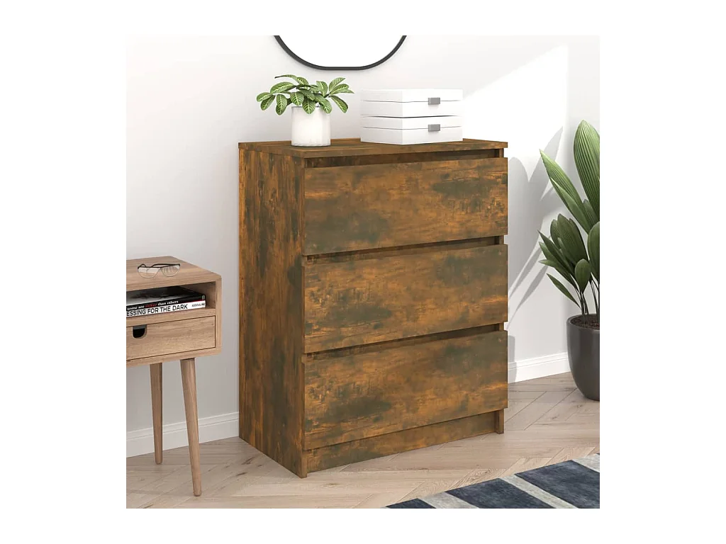 Buffet Chêne fumé 60x35x76 cm Bois d'ingénierie