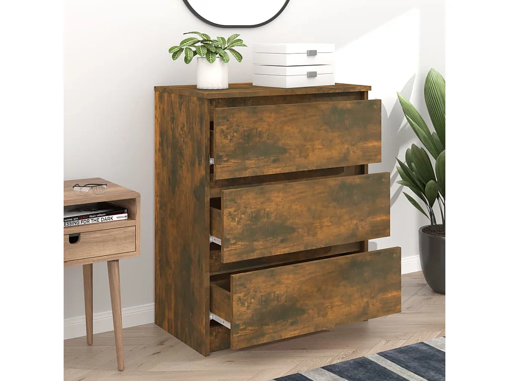 Buffet Chêne fumé 60x35x76 cm Bois d'ingénierie