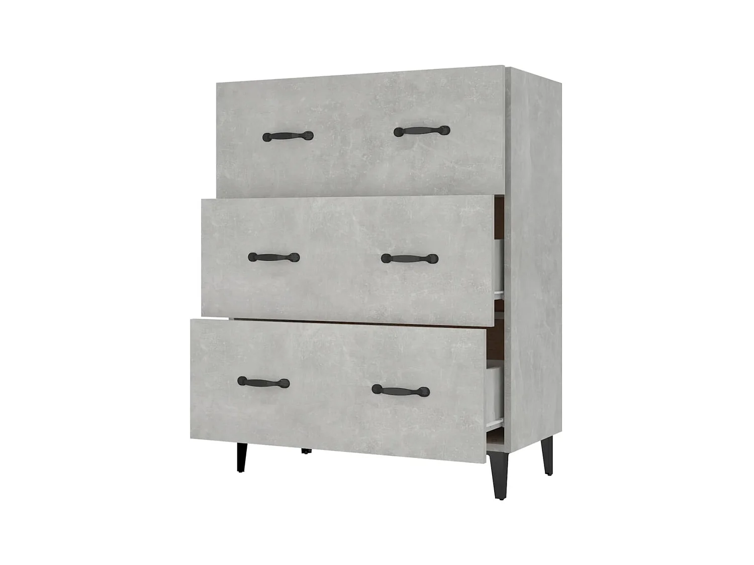 Buffet gris béton 69,5x34x90 cm bois d'ingénierie