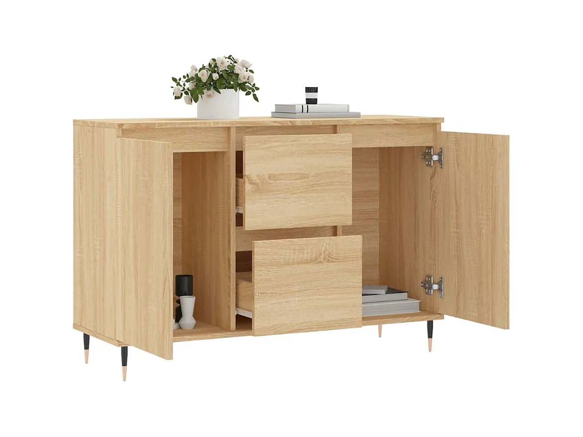Buffet chêne sonoma 104x35x70 cm bois d'ingénierie