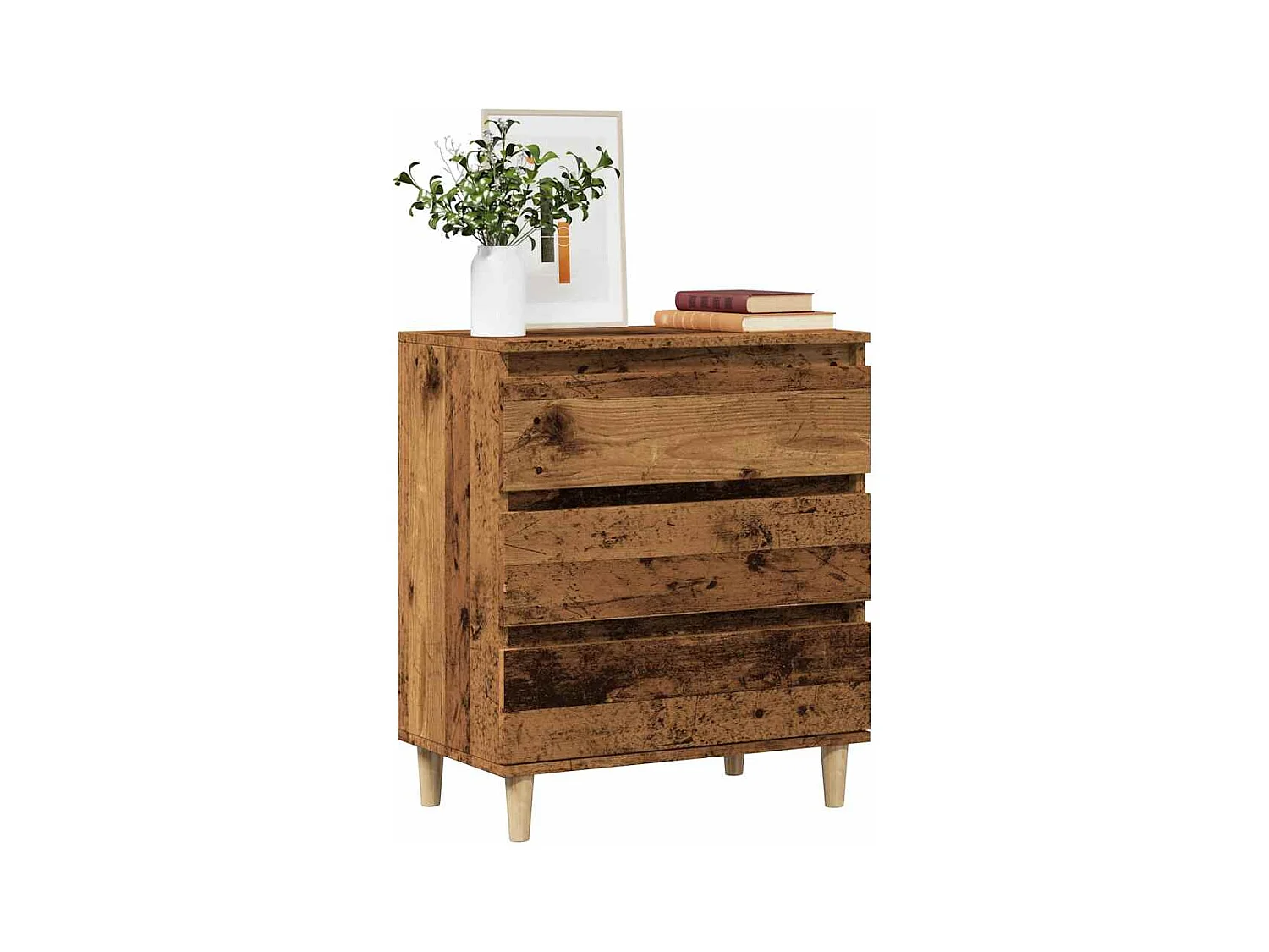 Oud houten dressoir 60x35x70 cm bewerkt hout
