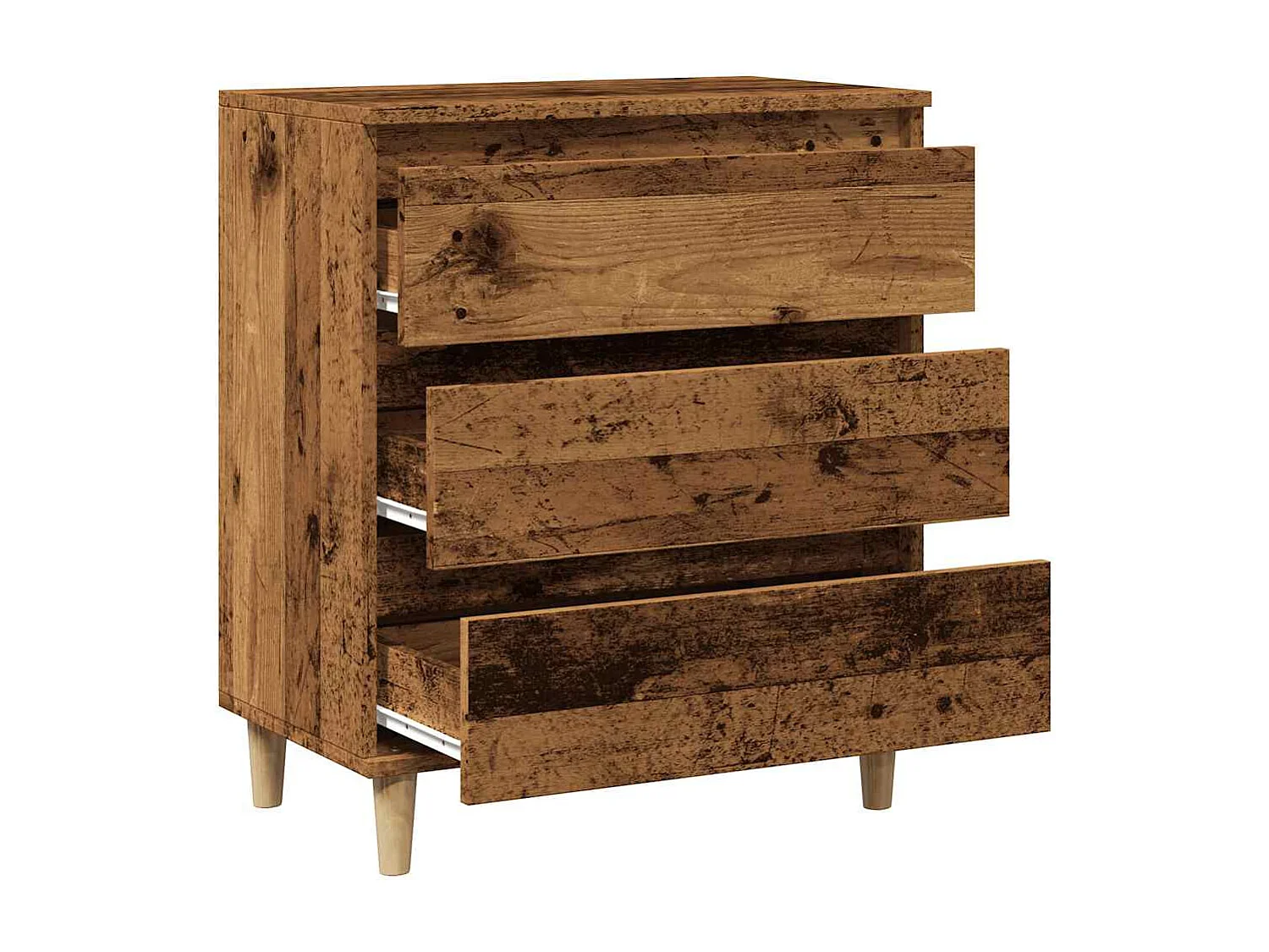 Oud houten dressoir 60x35x70 cm bewerkt hout