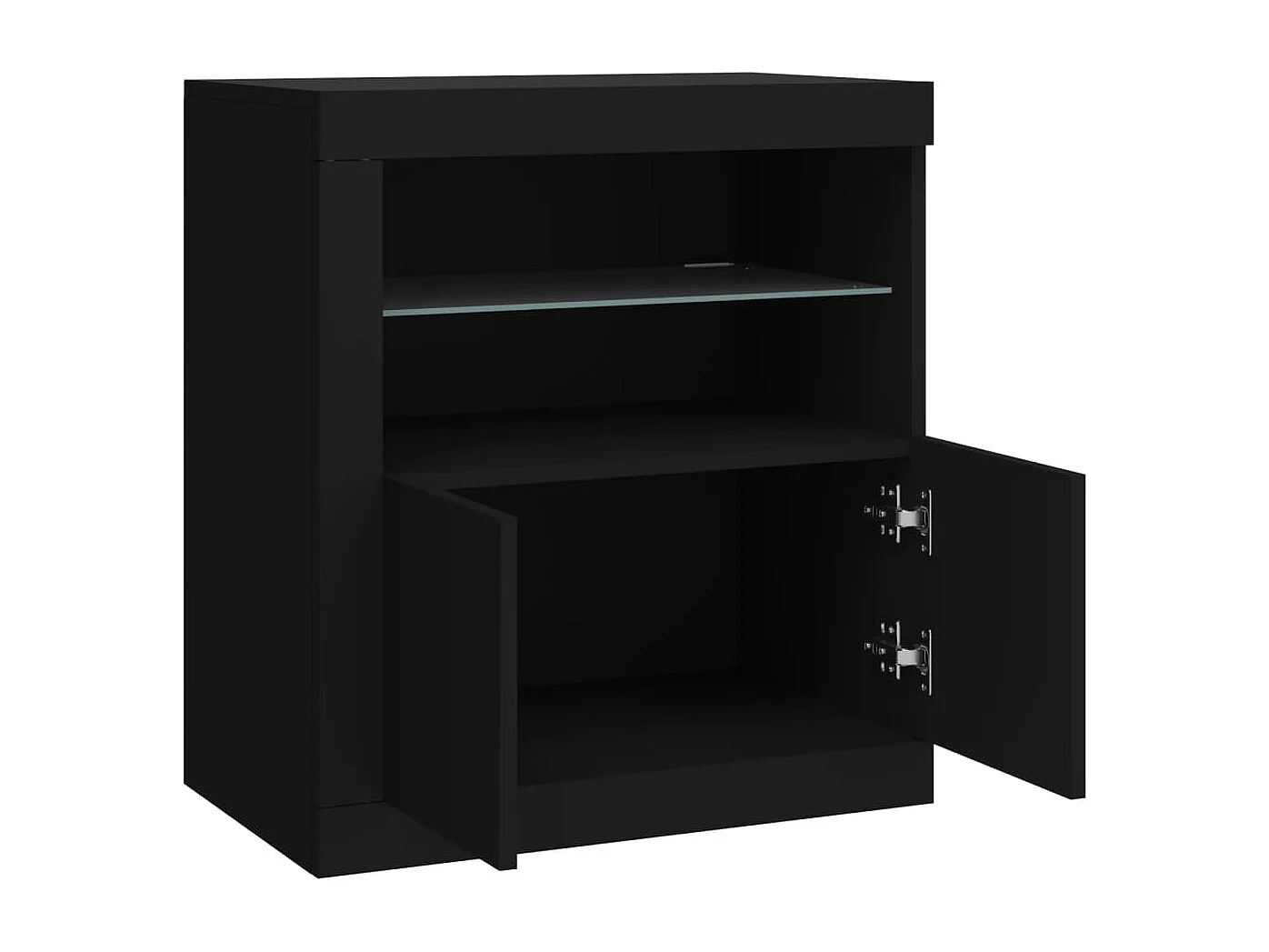 Buffet avec lumières LED noir 60,5x37x67 cm