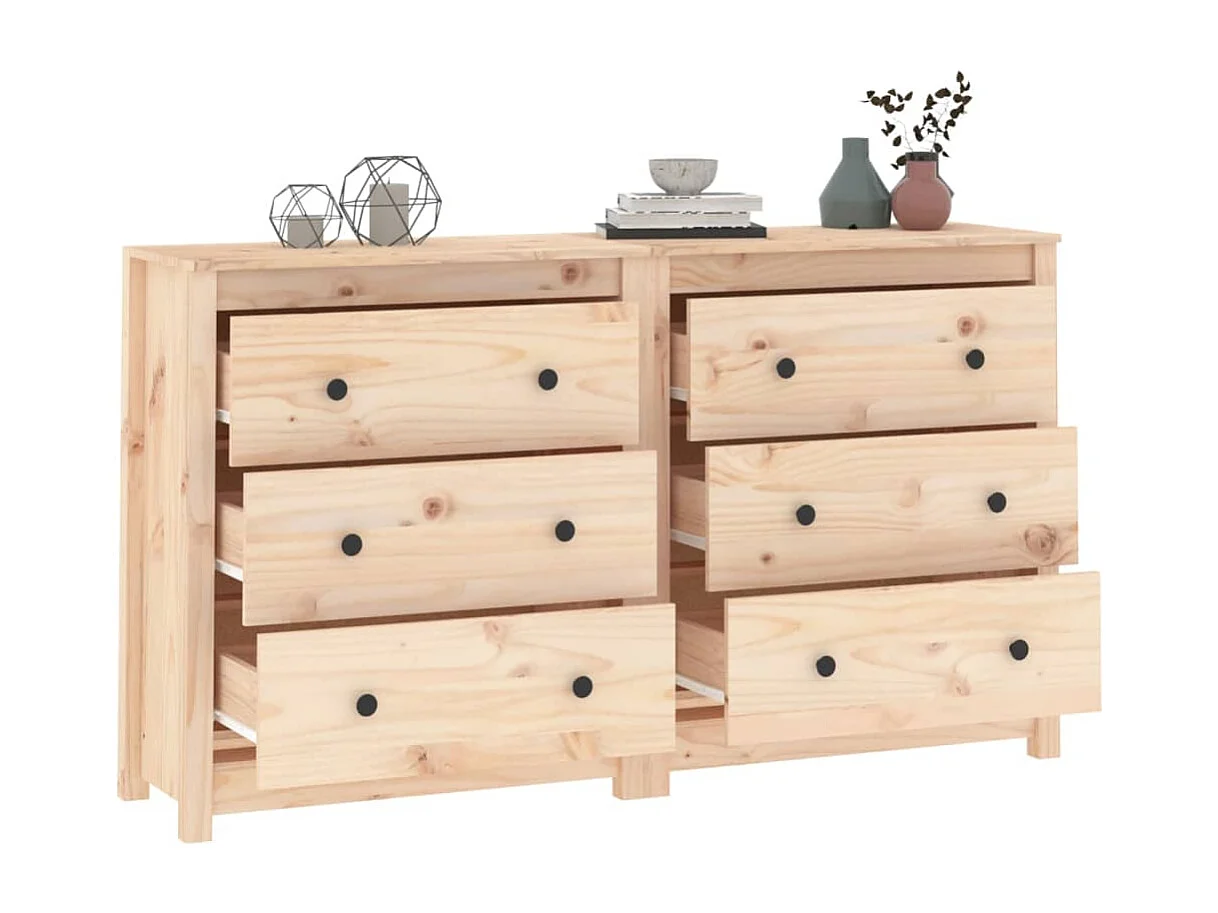 Buffet 140x35x80 cm Bois massif de pin