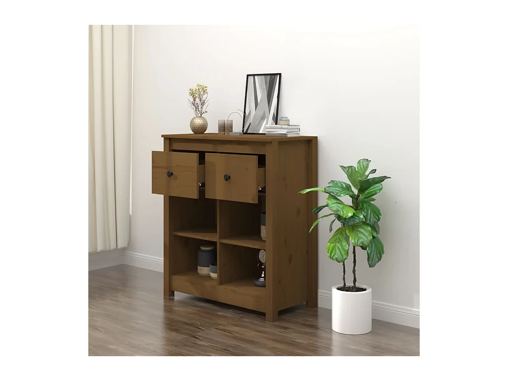 Buffet Marron miel 70x35x80 cm Bois massif de pin