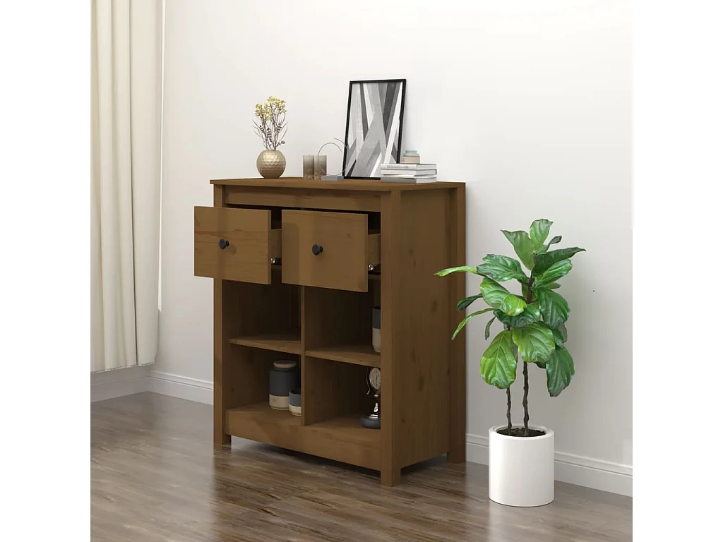 Honingbruin dressoir 70x35x80 cm massief grenenhout