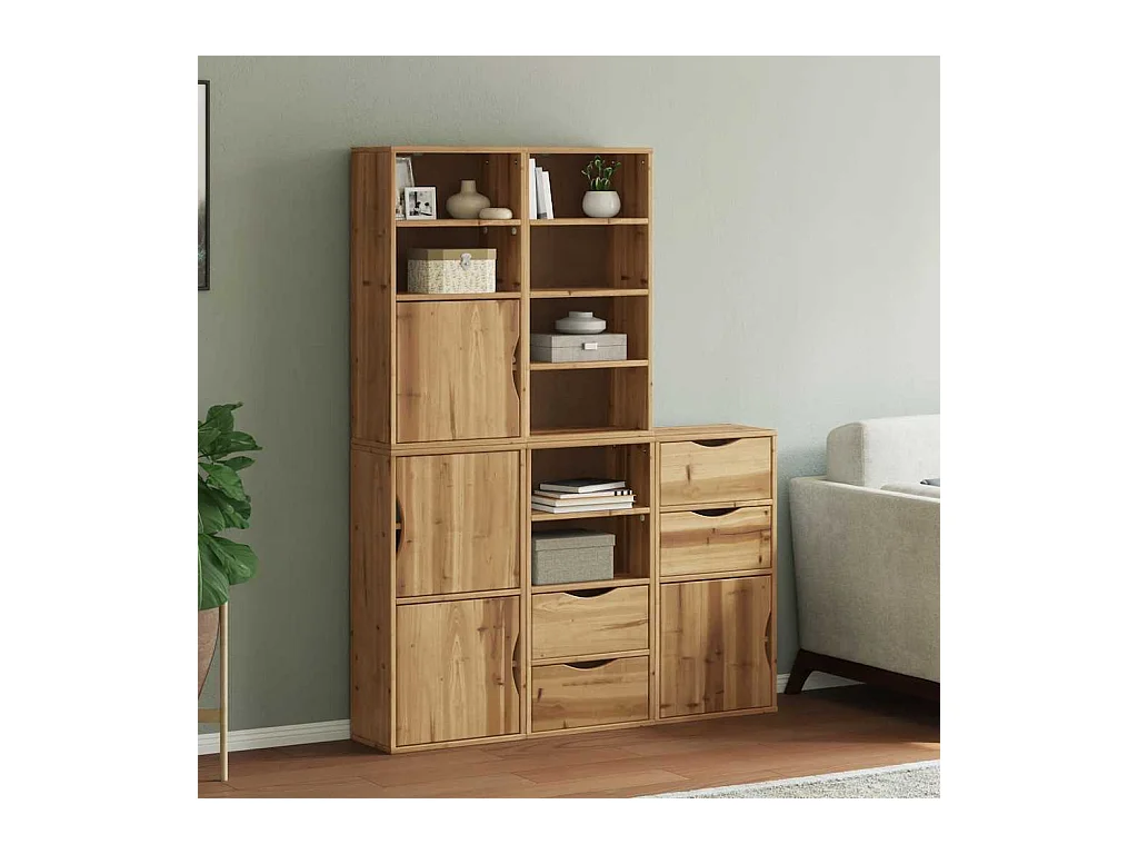 Armoires latérales 5 pcs ODDA 40x24x79 cm bois massif pin