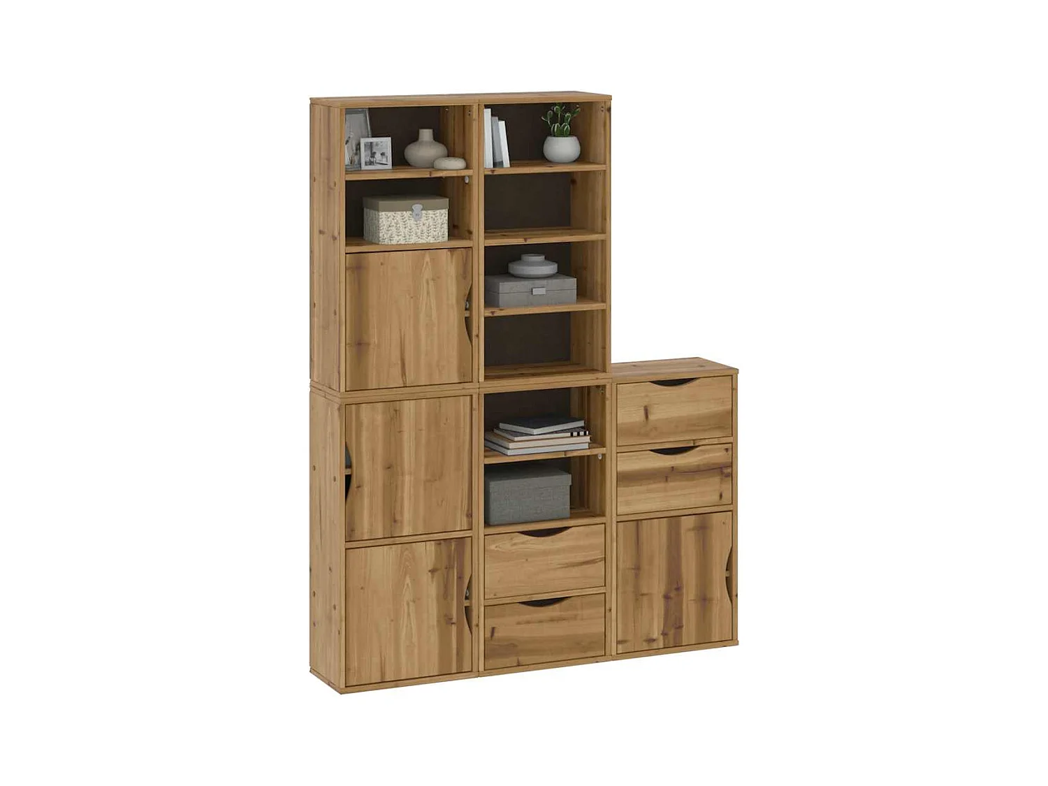 Armoires latérales 5 pcs ODDA 40x24x79 cm bois massif pin