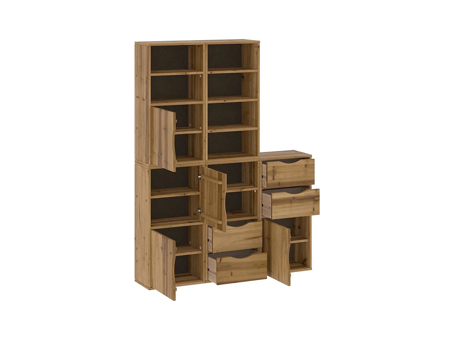 Armoires latérales 5 pcs ODDA 40x24x79 cm bois massif pin