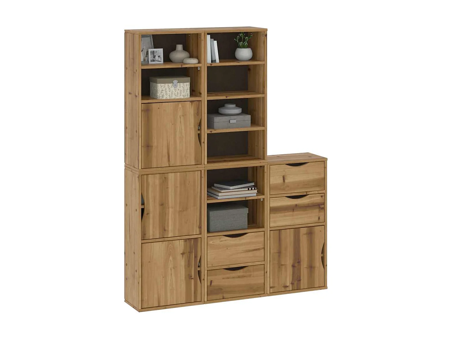 Armoires latérales 5 pcs ODDA 40x24x79 cm bois massif pin