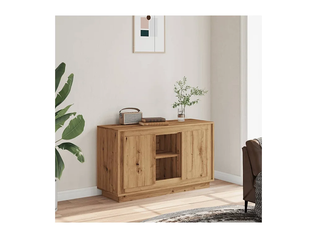 Buffet chêne artisanal 102x35x60 cm bois d'ingénierie