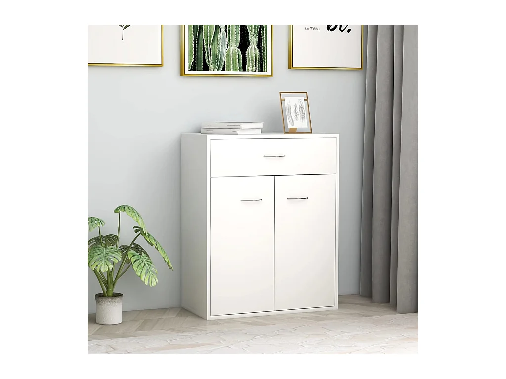 Buffet blanc 60x30x75 cm bois d'ingénierie