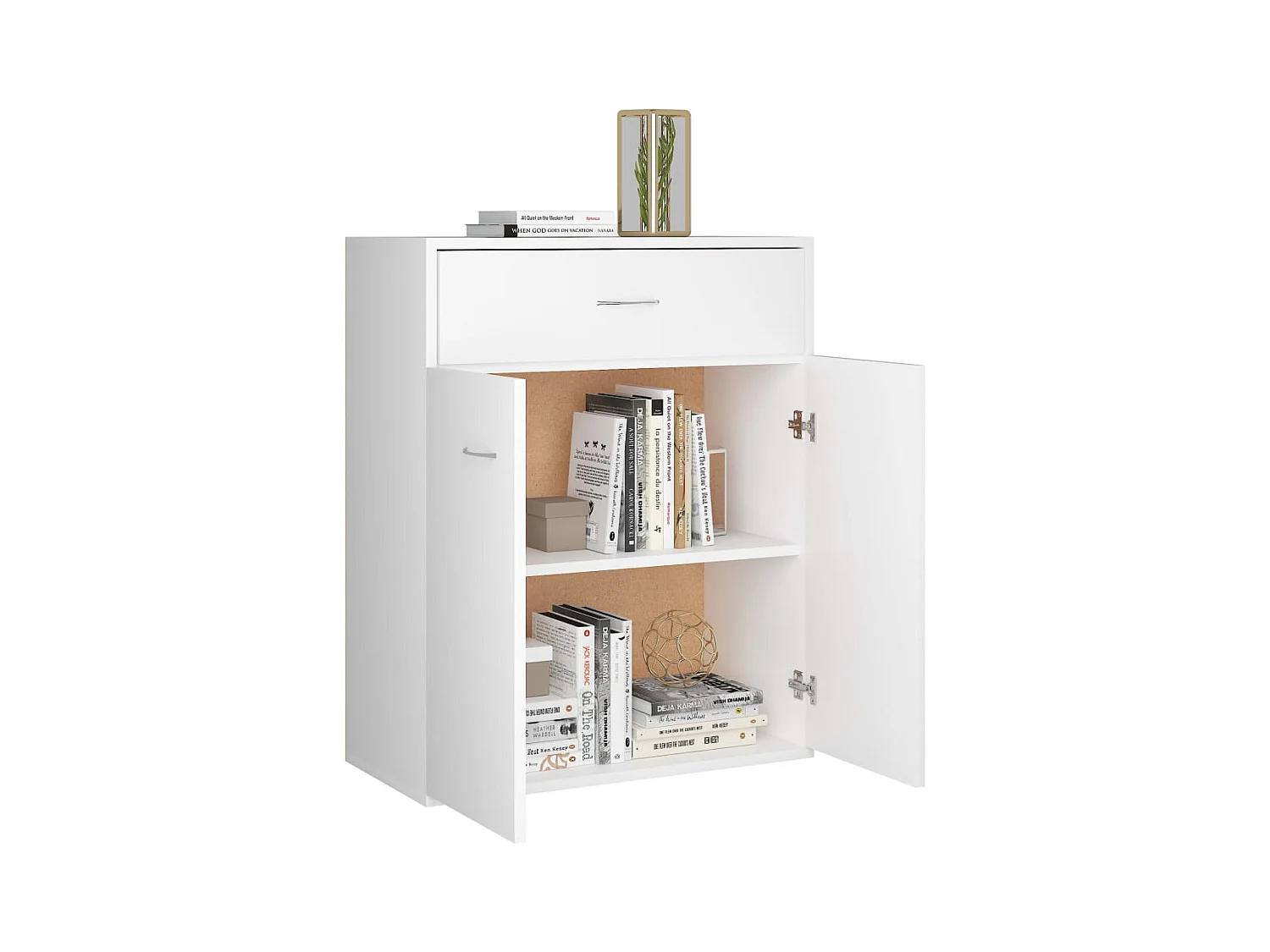 Buffet blanc 60x30x75 cm bois d'ingénierie