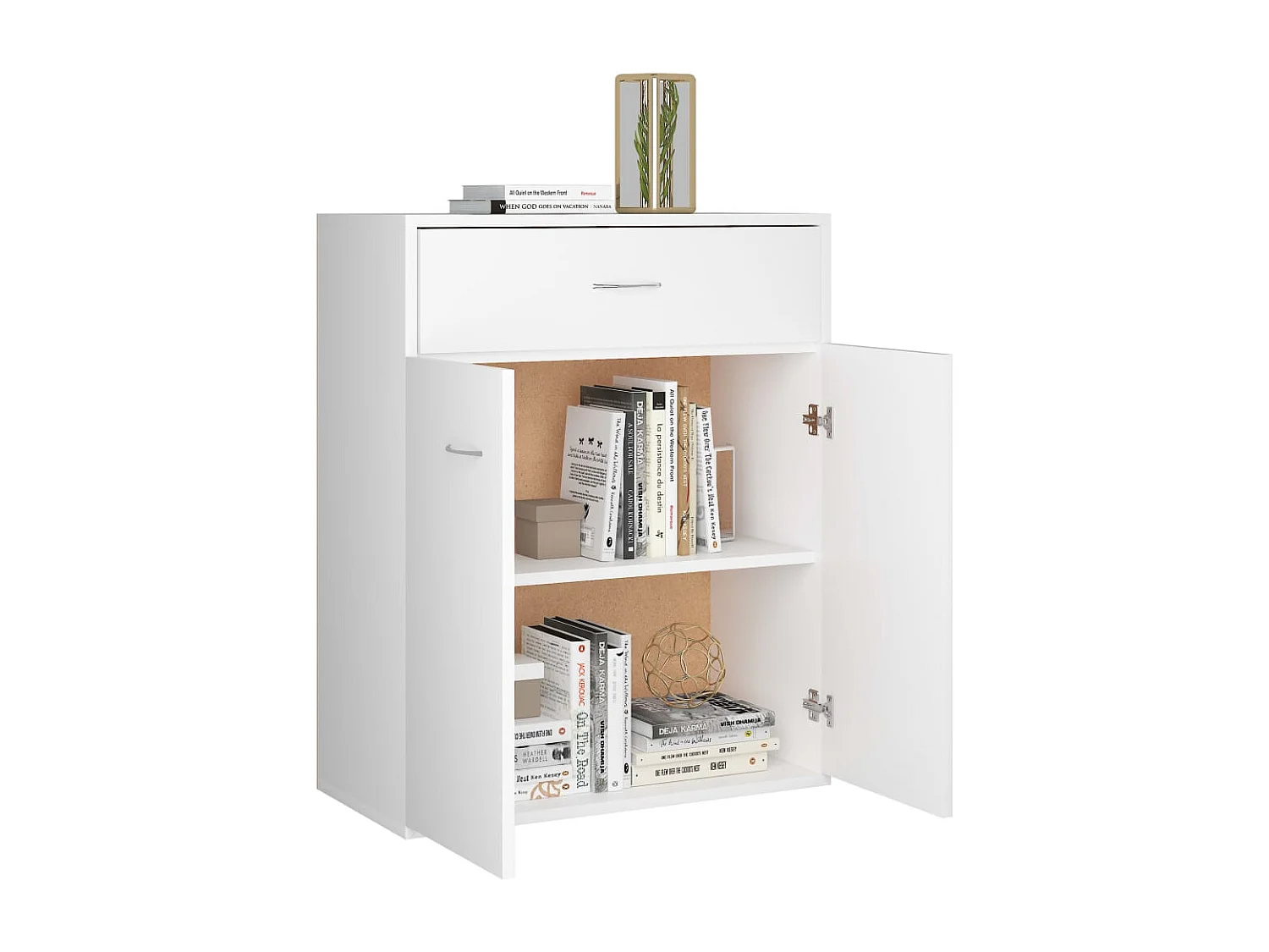 Buffet blanc 60x30x75 cm bois d'ingénierie