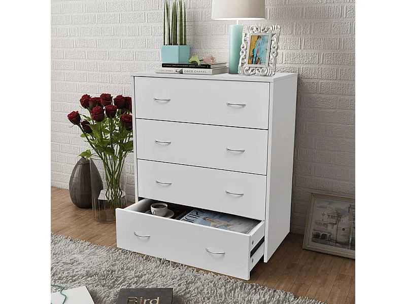 Buffet avec 4 tiroirs 60x30,5x71 cm Blanc