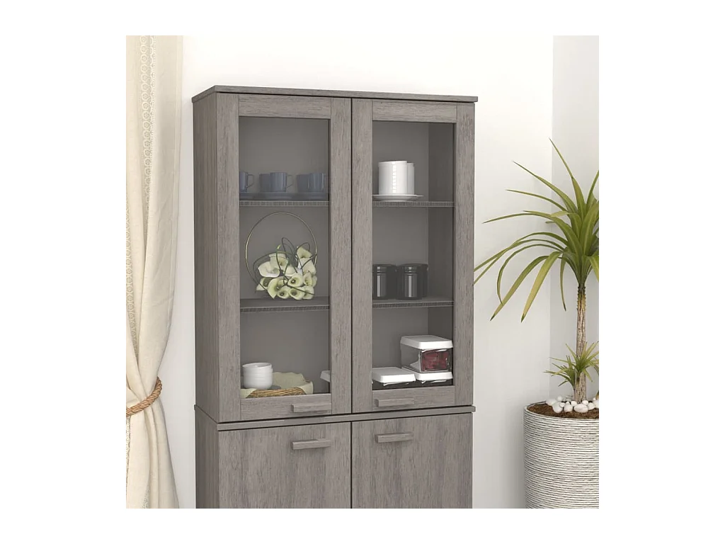 Dessus de buffet HAMAR Gris clair 85x35x100 cm Bois de pin