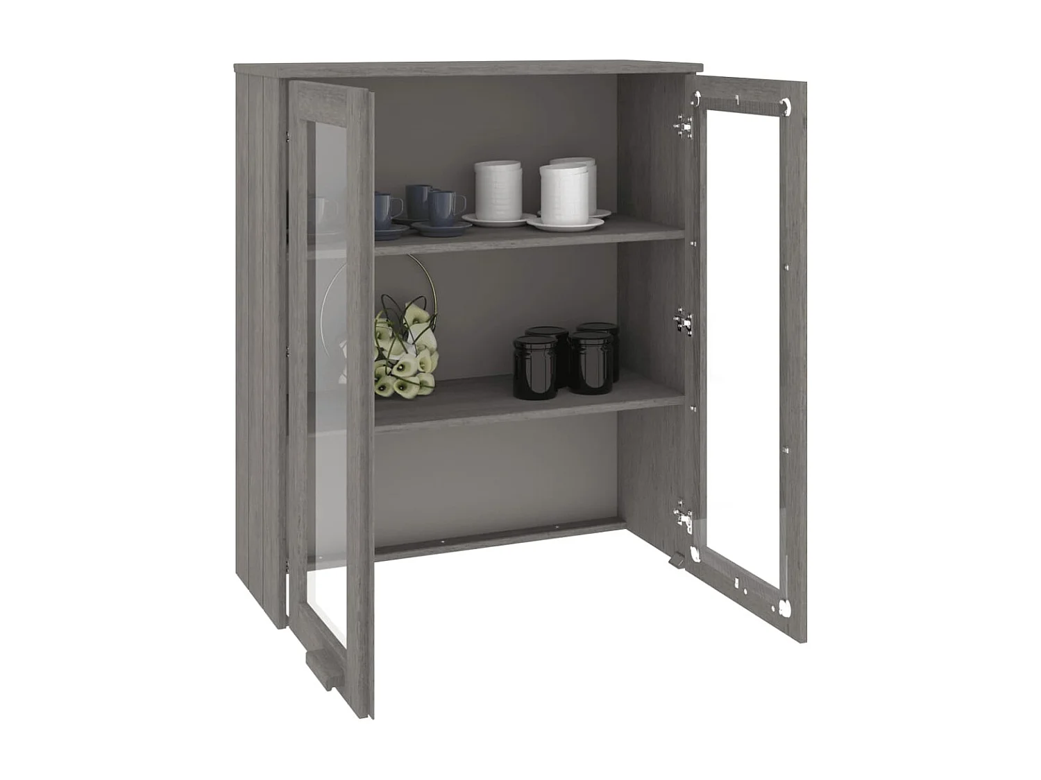 Dessus de buffet HAMAR Gris clair 85x35x100 cm Bois de pin