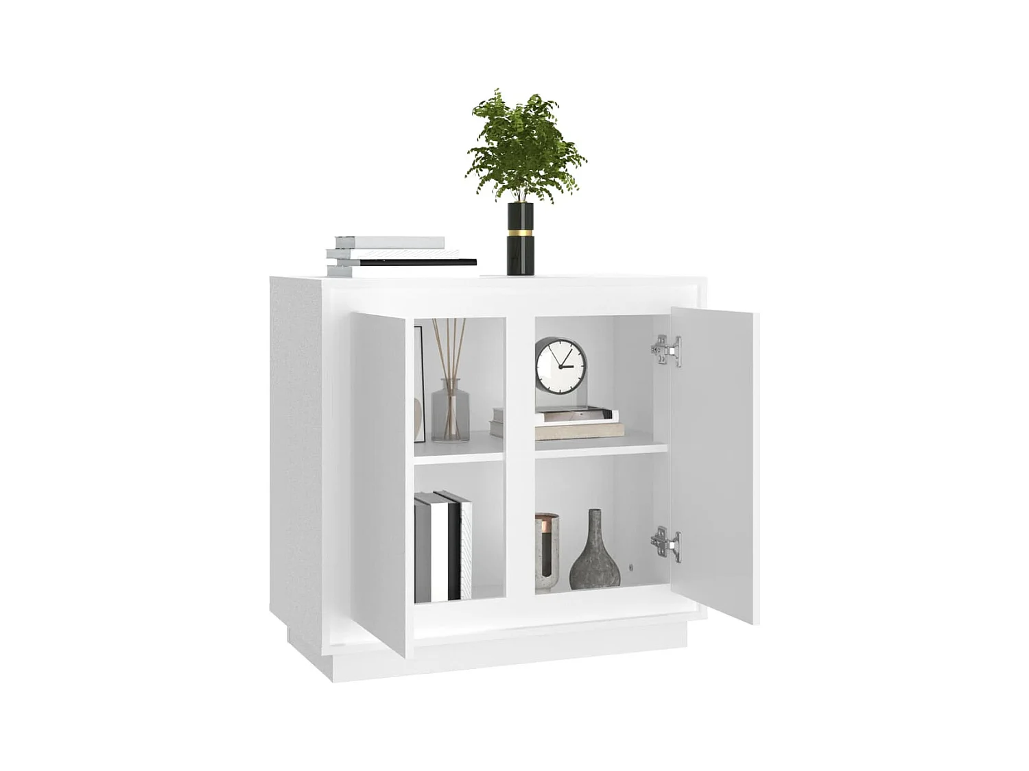 Buffet blanc 80x34x75 cm bois d'ingénierie