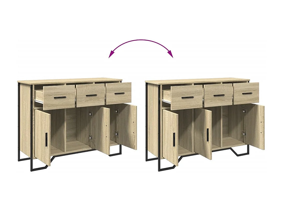 Buffet chêne sonoma 97x32,5x74,5 cm bois d'ingénierie