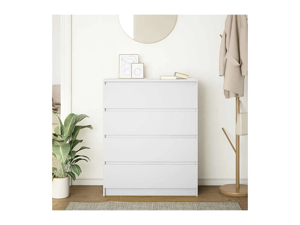 Buffet blanc 80x35x99 cm bois d’ingénierie