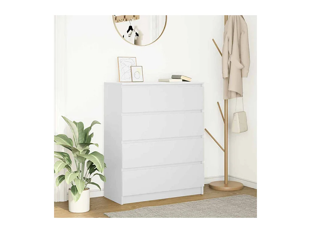 Buffet blanc 80x35x99 cm bois d’ingénierie