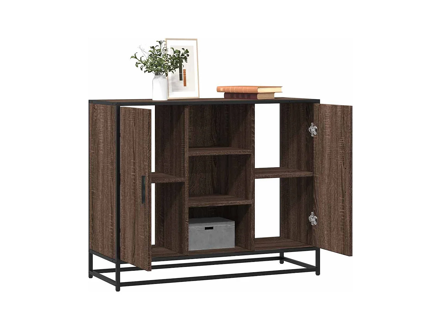 Buffet chêne marron 92x35x76 cm Bois d'ingénierie