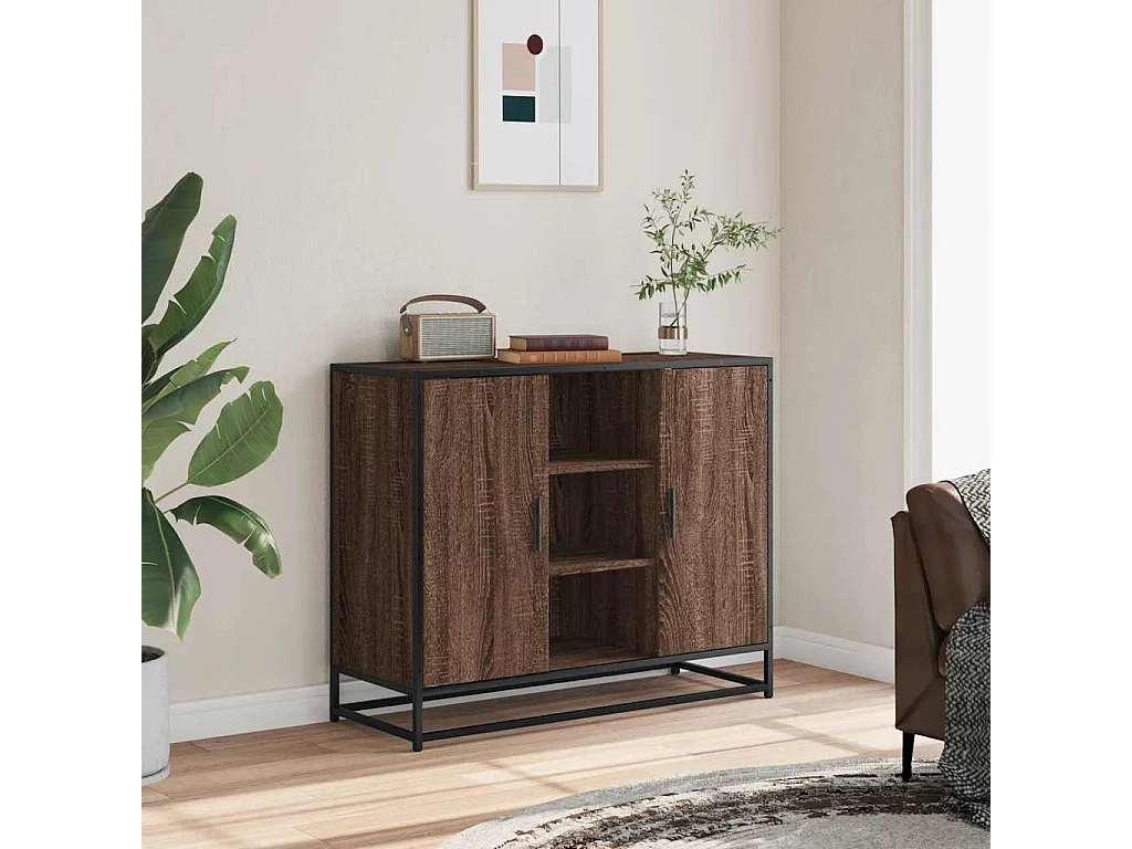 Buffet chêne marron 92x35x76 cm Bois d'ingénierie