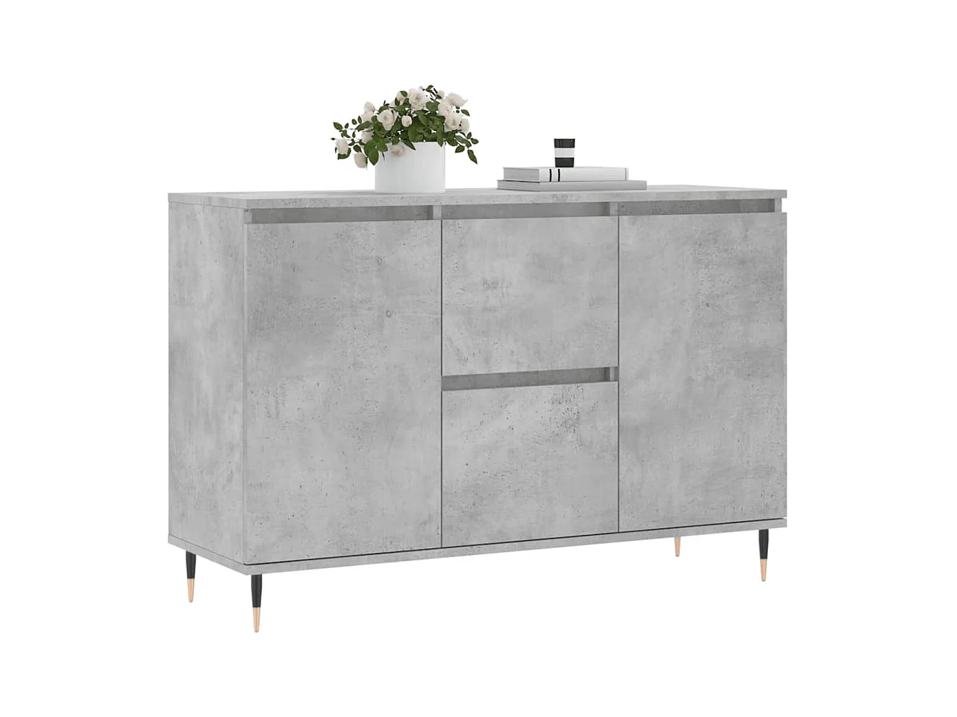Buffet gris béton 104x35x70 cm bois d'ingénierie