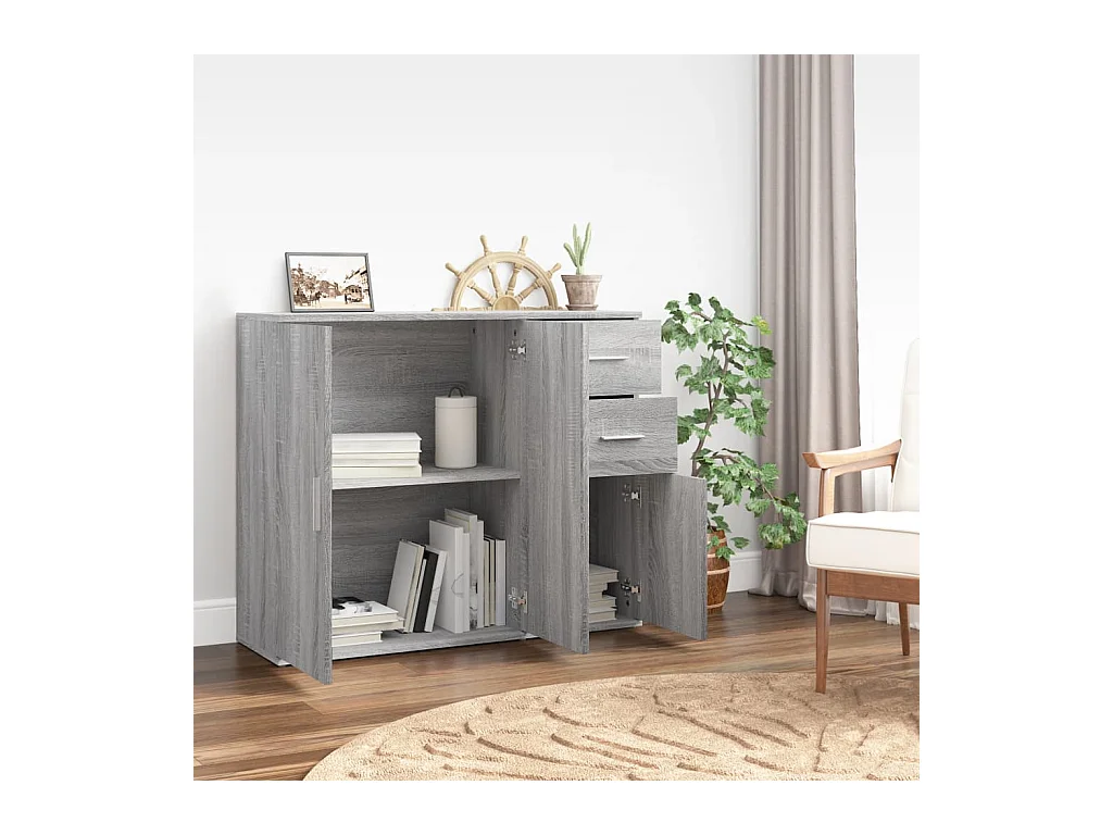 Buffet Sonoma gris 91x29,5x75 cm Bois d'ingénierie