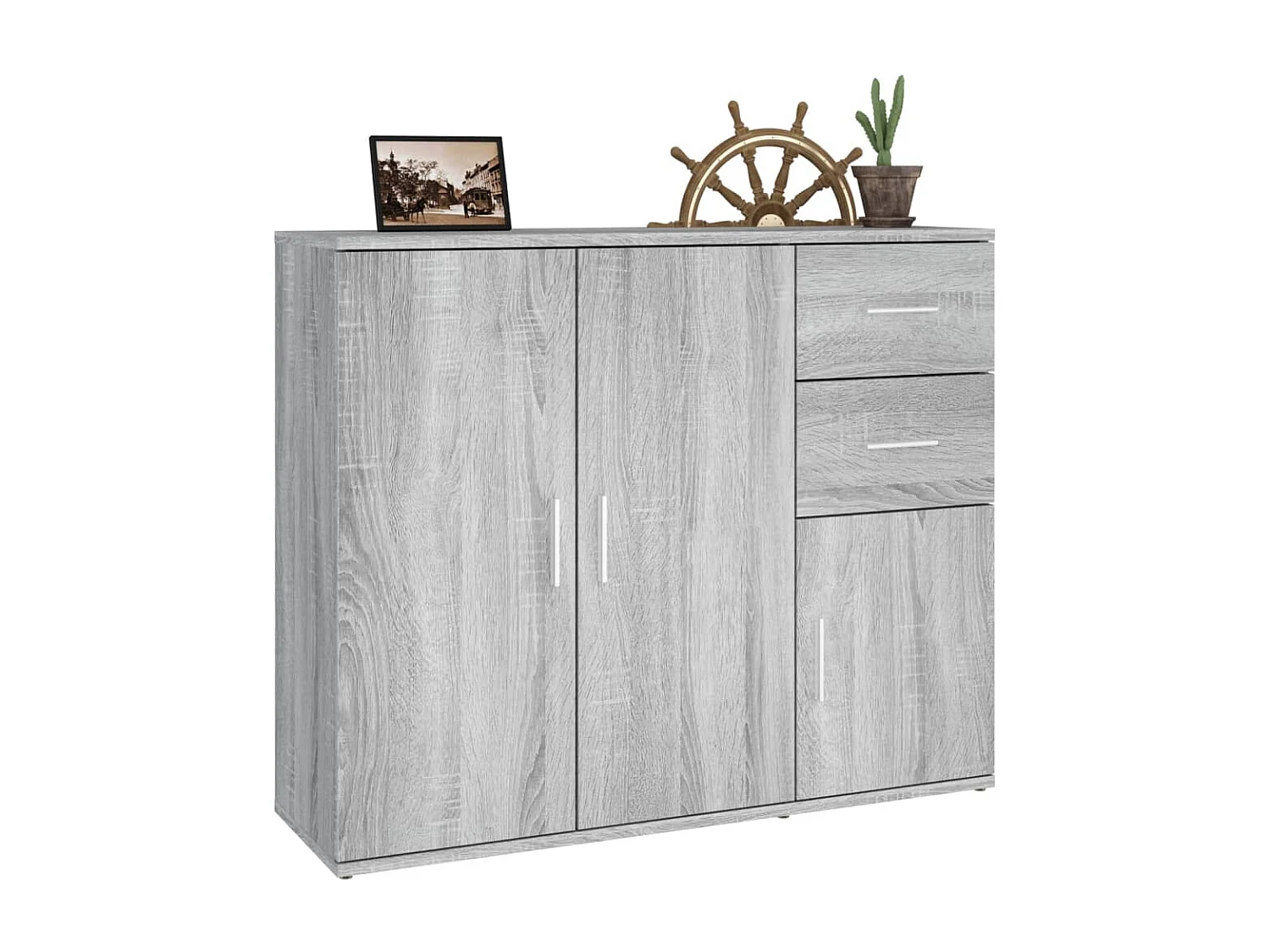 Buffet Sonoma gris 91x29,5x75 cm Bois d'ingénierie