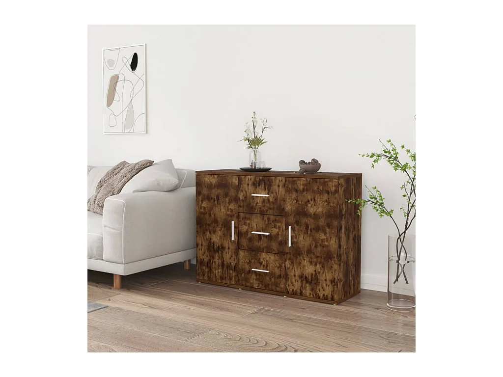 Buffet Chêne fumé 91x29,5x65 cm Bois d'ingénierie