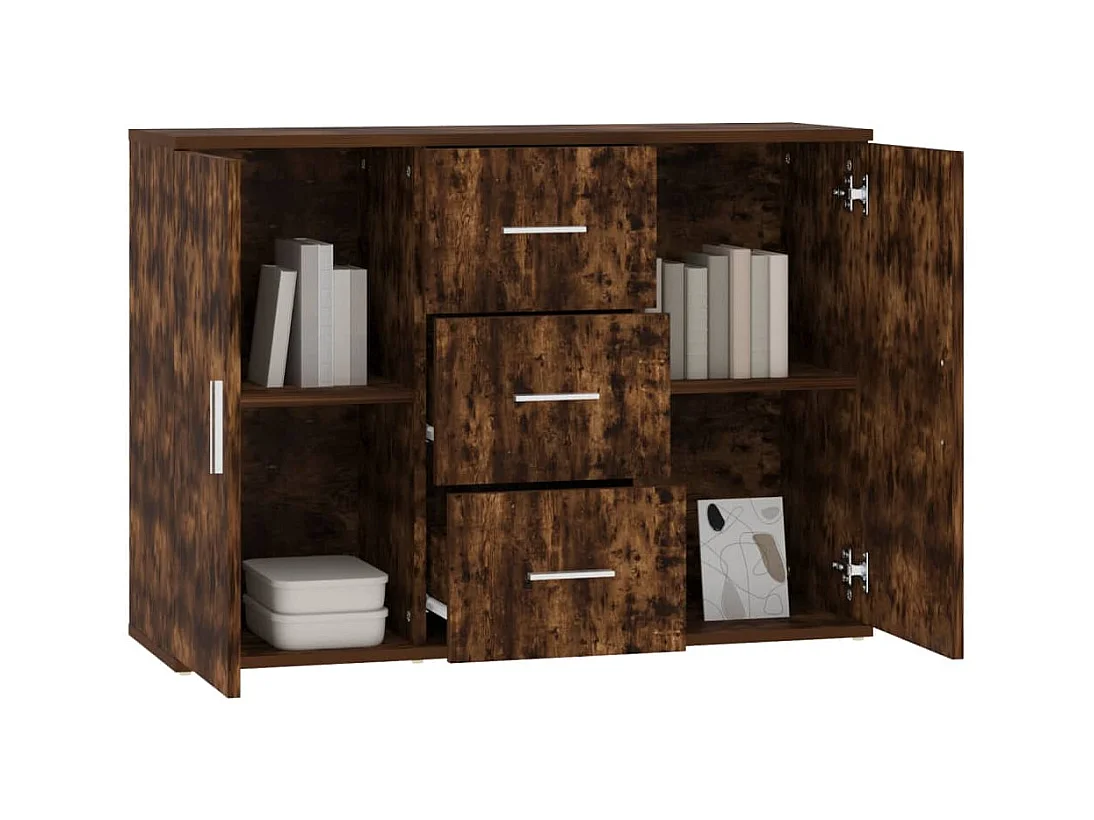 Buffet Chêne fumé 91x29,5x65 cm Bois d'ingénierie