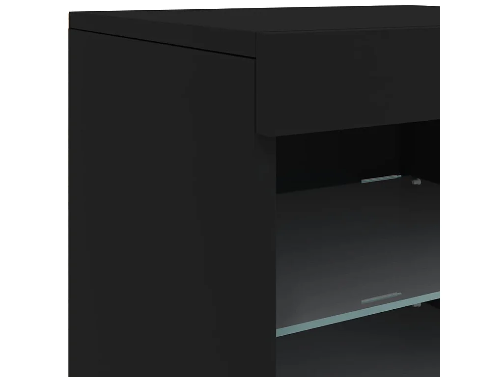 Buffet avec lumières LED noir 41x37x67 cm