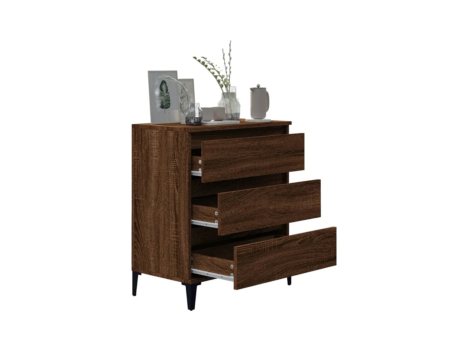 Credenza Rovere Marrone 60x35x70 cm Legno composito