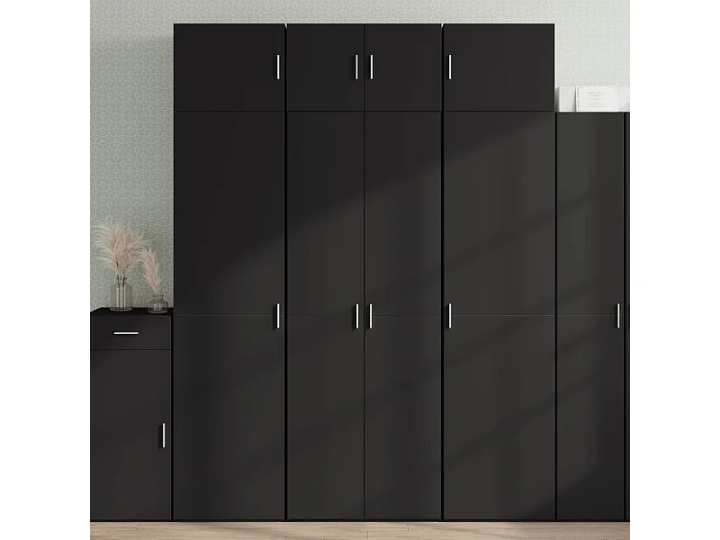 Armoire de rangement noir 70x42,5x225 cm bois d'ingénierie