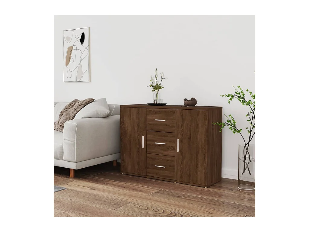 Buffet Chêne marron 91x29,5x65 cm Bois d'ingénierie
